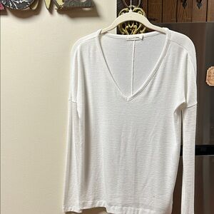 Rag & Bone Cream V-Neck Long Sleeve Top